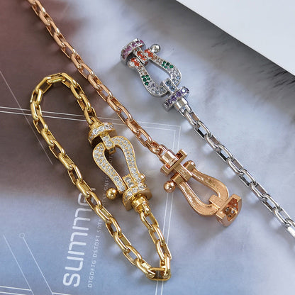 [Luxora]FORCE LARGE HORSESHOE CLASP  METAL BRACELET