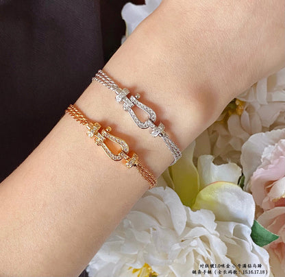 [Luxora]FORCE KLEINES HORSESHOE DIAMANT KETTENSEILARMBAND