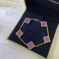 [Luxora]CLOVER  5 MOTIFS  PURPLE VIOLET BRACELET