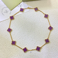 [Luxora]CLOVER 10 MOTIFS  PURPLE VIOLET  NECKLACE