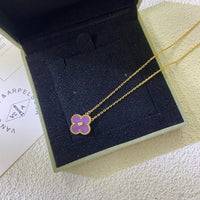 [Luxora]CLOVER 15MM DIAMOND  PURPLE VIOLET NECKLACE