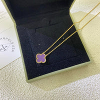 [Luxora]CLOVER 15MM  PURPLE VIOLET NECKLACE