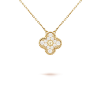 [Luxora]CLOVER 15MM DIAMOND SINGLE FLOWER NECKLACE