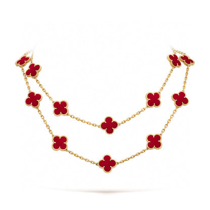 [Luxora]CLOVER 20 MOTIFS CARNELIAN NECKLACE