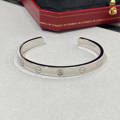 [Luxora]LOVE BRACELET 6.1MM 1 DIAMOND OPEN CUFF