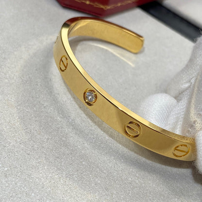 [Luxora]LOVE BRACELET 6.1MM 1 DIAMOND OPEN CUFF