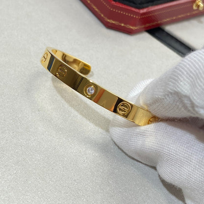[Luxora]LOVE BRACELET 6.1MM 1 DIAMOND OPEN CUFF