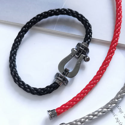 [Luxora]FORCE LARGE SERIES HORSESHOE BLACK SAMURAI BRACELET