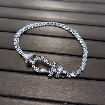 [Luxora]FORCE  LARGE HORSESHOE FULL DIAMOND TENNIS BRACELET