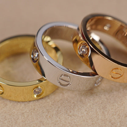[Luxora]LOVE 5.5MM 3 DIAMOND RING