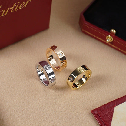 [Luxora]LOVE 5.5MM 3 DIAMOND RING