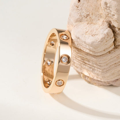 [Luxora]LOVE 4MM 8 DIAMOND RING