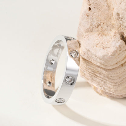 [Luxora]LOVE 4MM 8 DIAMOND RING