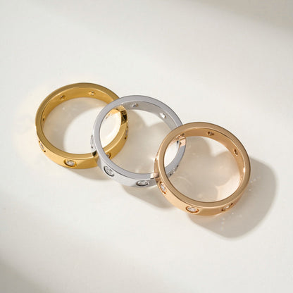 [Luxora]LOVE 4MM 8 DIAMOND RING