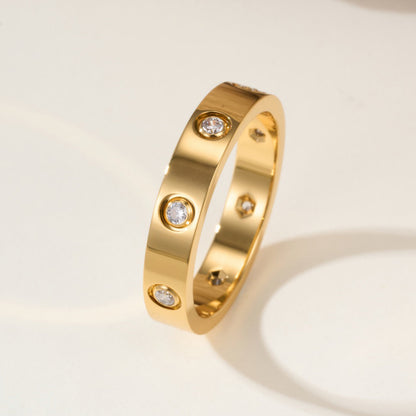 [Luxora]LOVE 4MM 8 DIAMOND RING