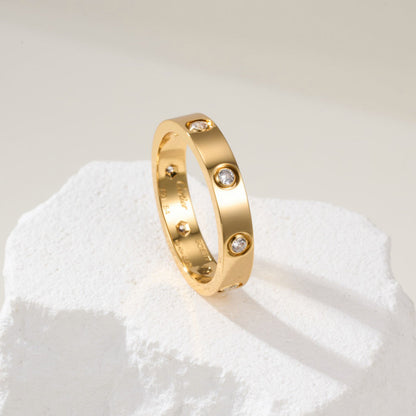 [Luxora]LOVE 4MM 8 DIAMOND RING