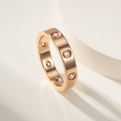 [Luxora]LOVE 4MM 8 DIAMOND RING