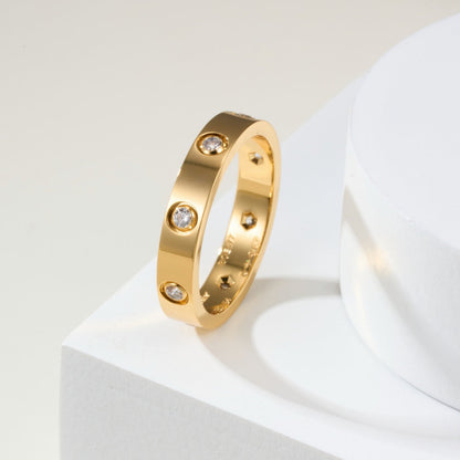 [Luxora]LOVE 4MM 8 DIAMOND RING