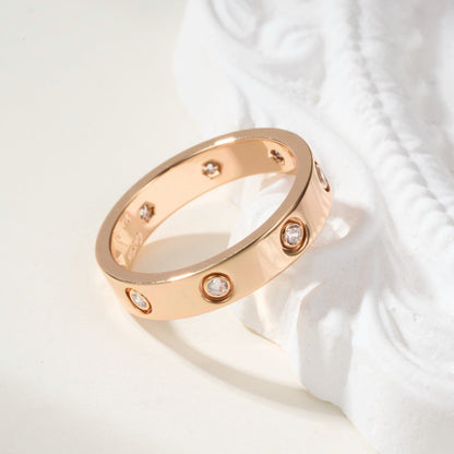 [Luxora]LOVE 4MM 8 DIAMOND RING