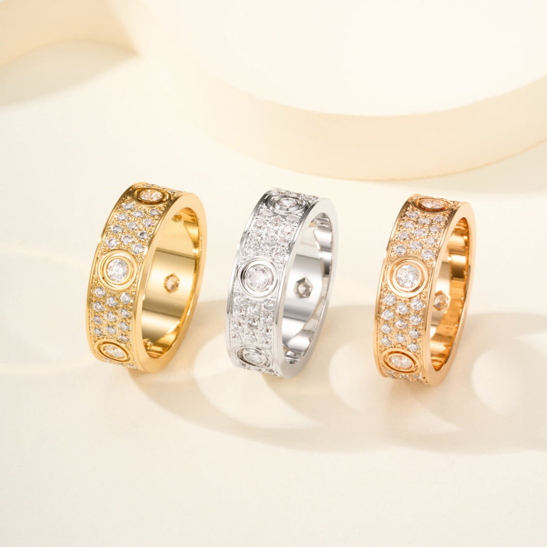 [Luxora]LOVE 5.5MM FULL-PAVE 6-DIAMOND RING