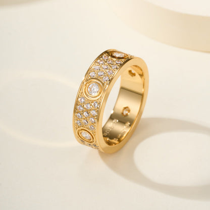 [Luxora]LOVE 5.5MM FULL-PAVE 6-DIAMOND RING