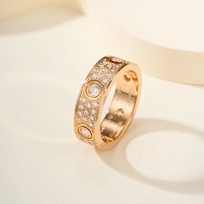 [Luxora]LOVE 5.5MM FULL-PAVE 6-DIAMOND RING
