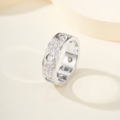 [Luxora]LOVE 5.5MM FULL-PAVE 6-DIAMOND RING