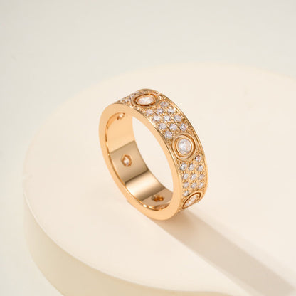 [Luxora]LOVE 5.5MM FULL-PAVE 6-DIAMOND RING