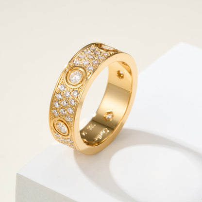 [Luxora]LOVE 5.5MM FULL-PAVE 6-DIAMOND RING