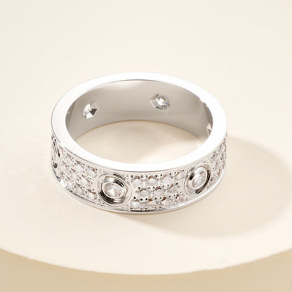 [Luxora]LOVE 5.5MM FULL-PAVE 6-DIAMOND RING