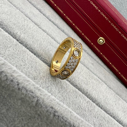 [Luxora]LOVE 5.5MM FULL-PAVE 6-DIAMOND RING