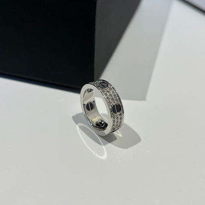 [Luxora]LOVE RING 5.5MM DIAMONDS PAVED CERAMIC