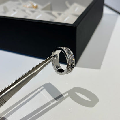 [Luxora]LOVE RING 5.5MM DIAMONDS PAVED CERAMIC