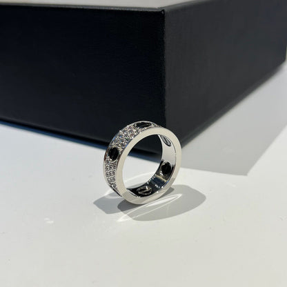 [Luxora]LOVE RING 5.5MM DIAMONDS PAVED CERAMIC