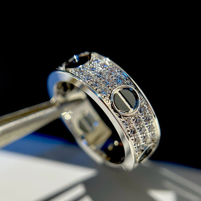 [Luxora]LOVE RING 5.5MM DIAMONDS PAVED CERAMIC