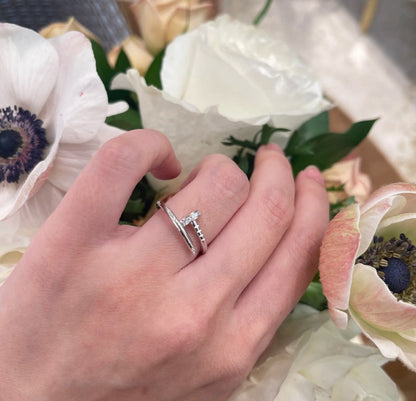 [Luxora]JUSTE 1.8MM HALF DIAMOND RING