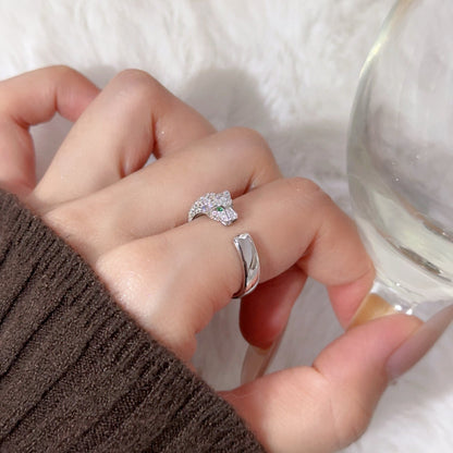 [Luxora]PANTHERE HALF DIAMOND SMALL RING