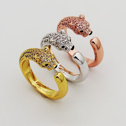 [Luxora]PANTHERE HALF DIAMOND SMALL RING