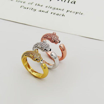 [Luxora]PANTHERE HALF DIAMOND SMALL RING