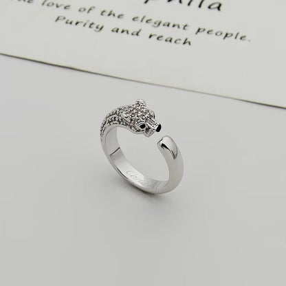 [Luxora]PANTHERE HALF DIAMOND SMALL RING