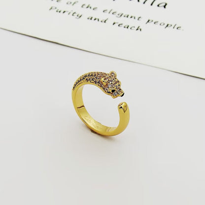 [Luxora]PANTHERE HALF DIAMOND SMALL RING