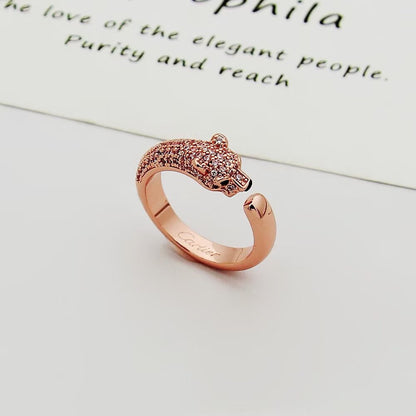 [Luxora]PANTHERE HALF DIAMOND SMALL RING