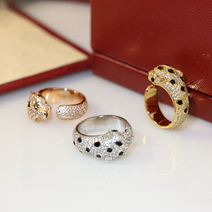 [Luxora]PANTHERE SPOTTED FULL DIAMOND MEDIUM RING