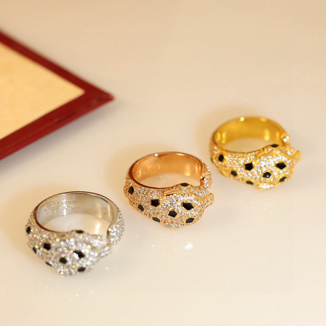 [Luxora]PANTHERE SPOTTED FULL DIAMOND MEDIUM RING