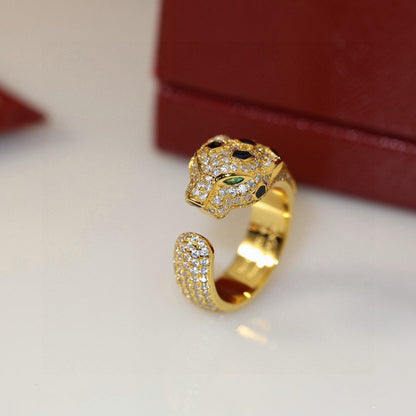 [Luxora]PANTHERE SPOTTED FULL DIAMOND MEDIUM RING