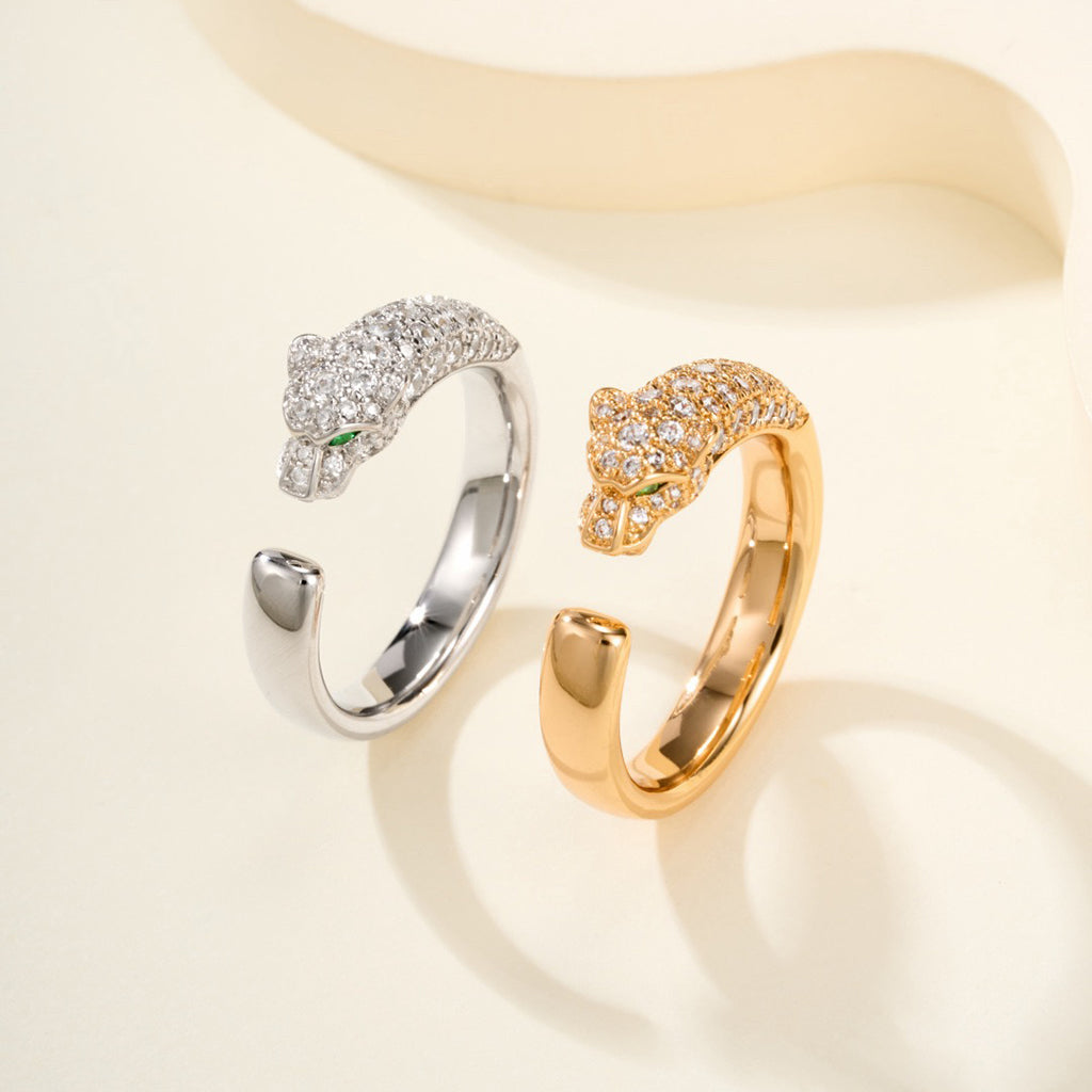 [Luxora]PANTHERE HALF DIAMOND SMALL RING
