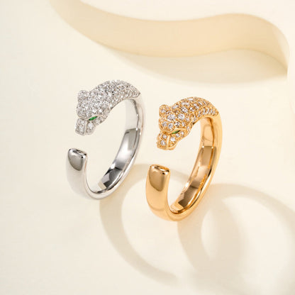[Luxora]PANTHERE HALF DIAMOND SMALL RING