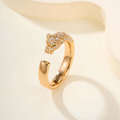 [Luxora]PANTHERE HALF DIAMOND SMALL RING