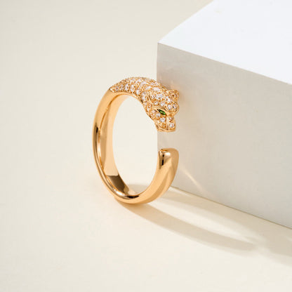 [Luxora]PANTHERE HALF DIAMOND SMALL RING