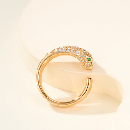 [Luxora]PANTHERE HALF DIAMOND SMALL RING